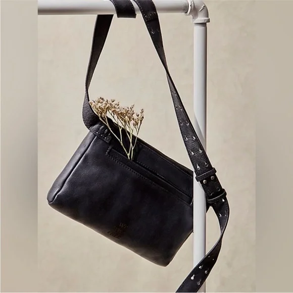NWT We The Free Calla Sling Black Soft Leather Crossbody Black